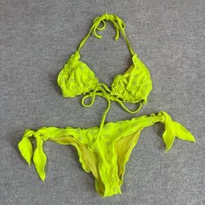 Vibrant Lime Lace Bikini Set